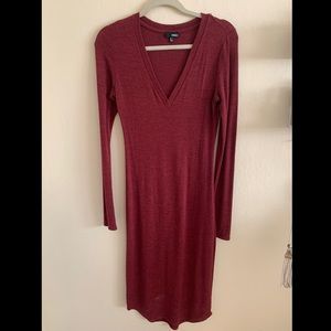 Wilfred Free LISIÈRE Bodycon Midi Dress Red